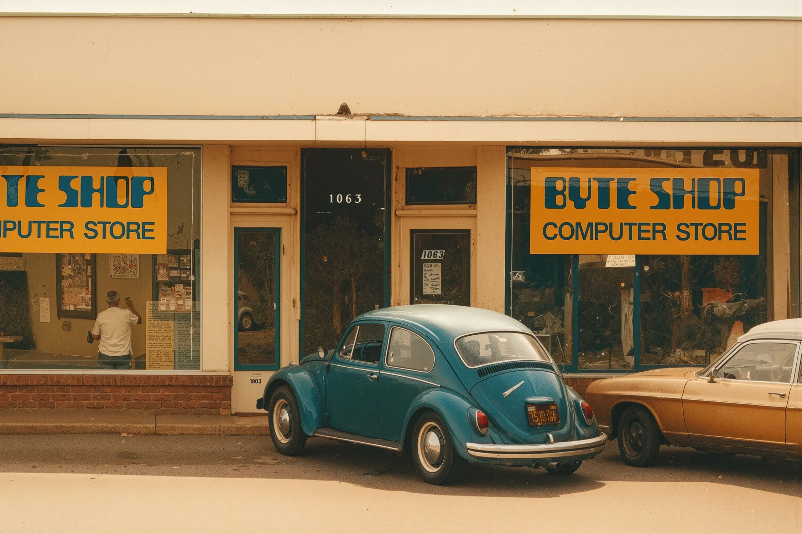 Restored and constructed view of the Byte Shop computer store in the mid-1970s.